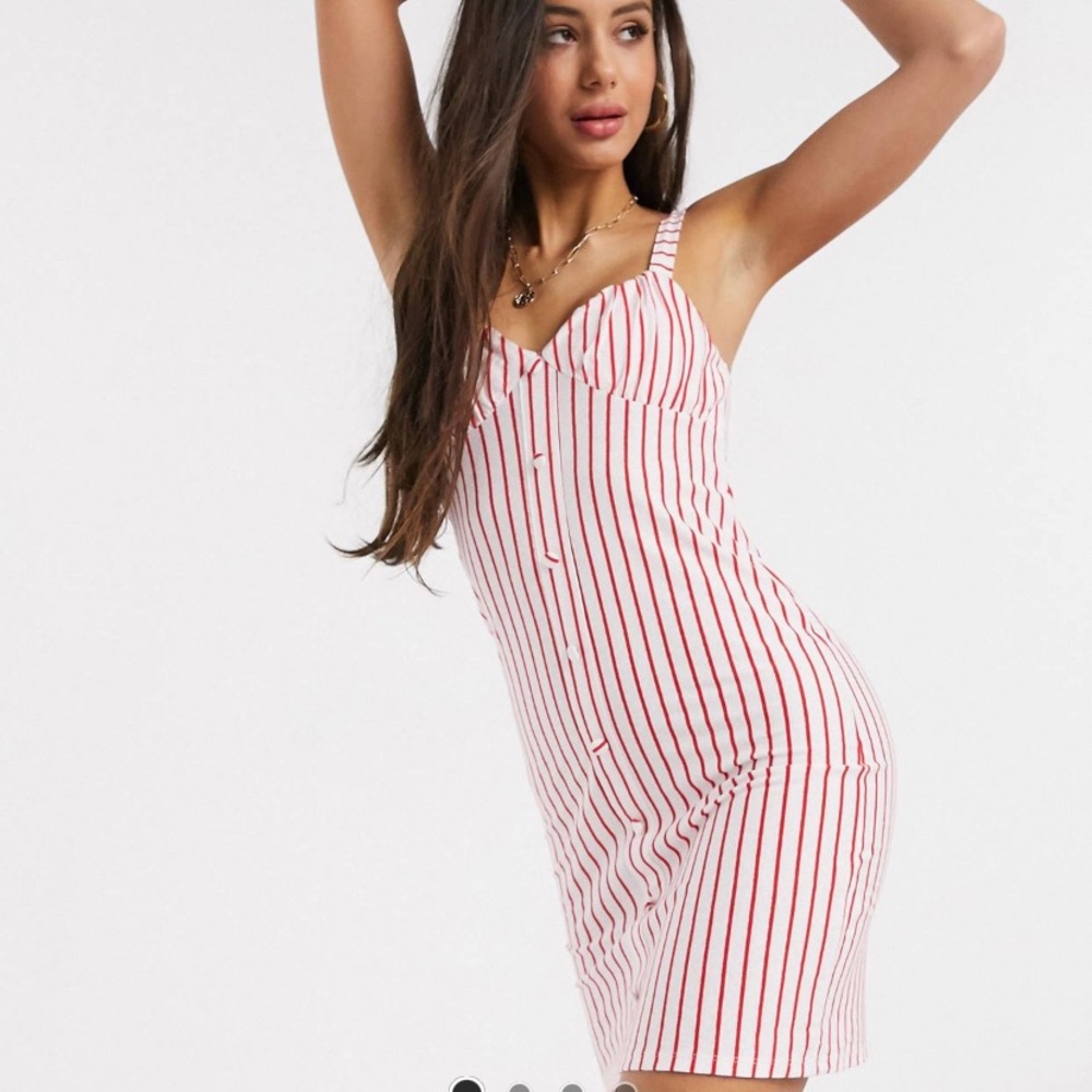 ASOS DESIGN Women's Tall Button Cupped  Sundress